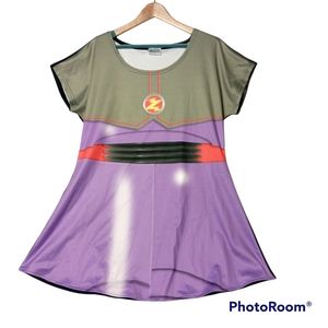 Kawaiian Pizza Apparel Zurg Toy Story Inspired Short Sleeve Skater Dress